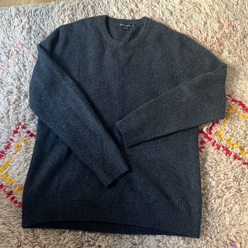 French Connection XL Sweater in charcoal gray.